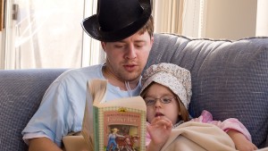 Dave and Lauren reading Farmer Boy Dave and Lauren reading Farmer Boy