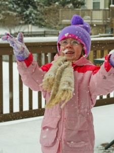 Lauren playing in snow Lauren playing in snow