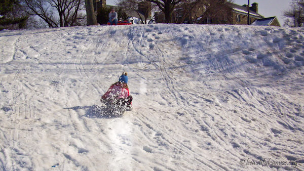 Lauren sledding Lauren sledding