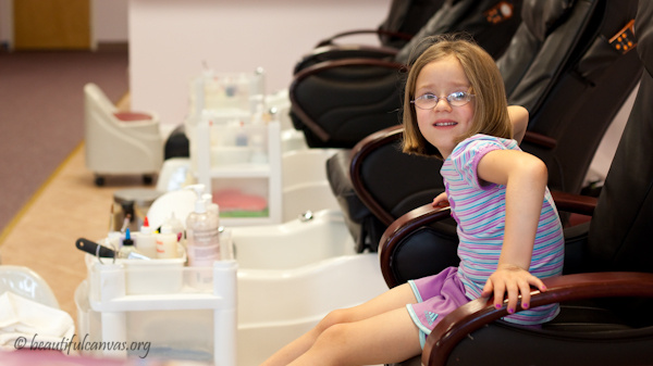 Lauren in salon chair
