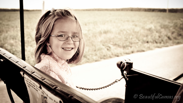 Lauren in the Front Seat of the Buggy