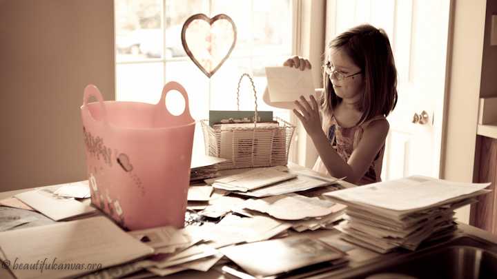 Lauren looking at cards