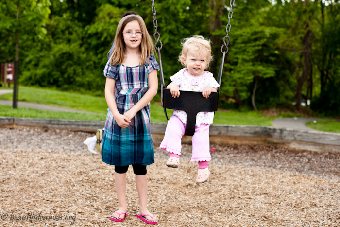 Lauren swinging Hope
