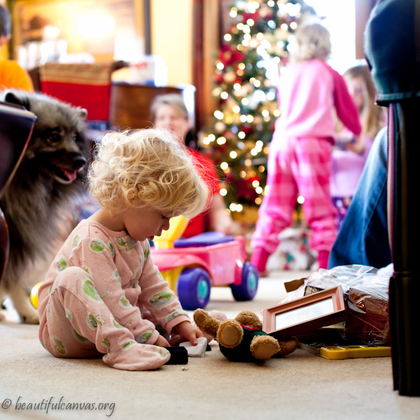 Hope playing with stocking stuff