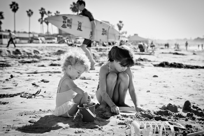 Hope and Lauren playing in the sand
