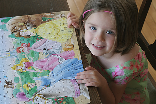 Lauren with princess puzzle